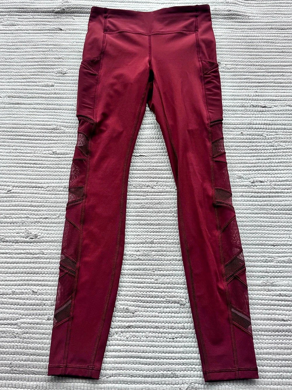 Lululemon Speed Up Tight Mesh 28” Savannah Burgundy Pockets Size 4 - Picture 2 of 14